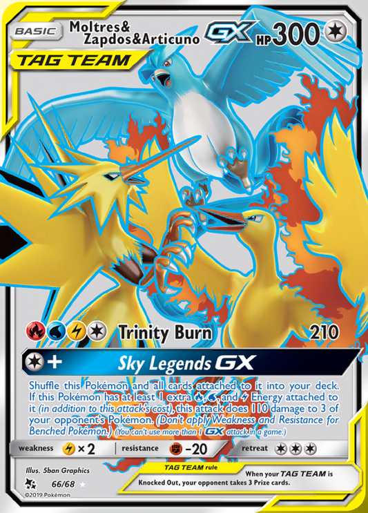 Hidden Fates - 066/068 - Moltres & Zapdos & Articuno GX (Tag Team)