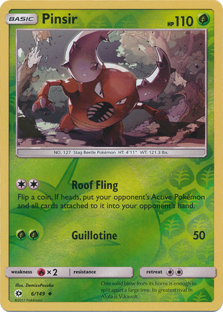 Sun & Moon - 006/149 - Pinsir - Reverse Holo
