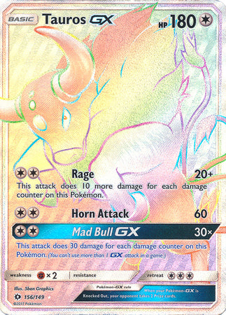 Sun & Moon - 156/149 - Tauros GX
