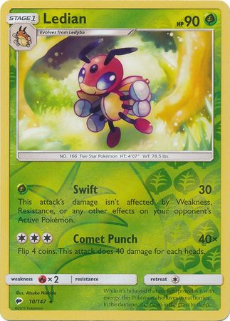 Burning Shadows - 010/147 - Ledian - Reverse Holo