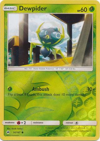 Burning Shadows - 014/147 - Dewpider - Reverse Holo