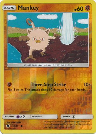 Crimson Invasion - 050/111 - Mankey - Reverse Holo