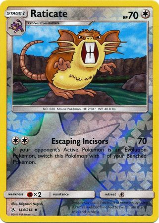 Unbroken Bonds - 144/214 - Raticate - Reverse Holo
