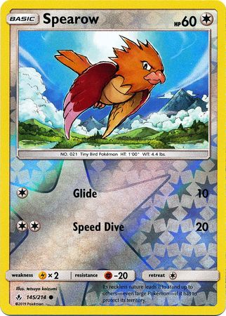 Unbroken Bonds - 145/214 - Spearow - Reverse Holo