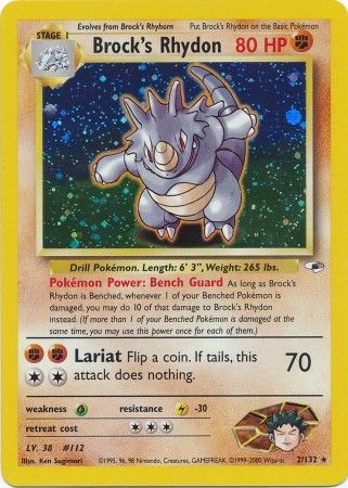 Gym Heroes - 002/132 - Brock's Rhydon - Holo