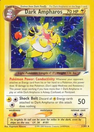 Neo Destiny - 001/105 - Dark Ampharos - Holo