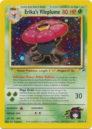 Gym Heroes - 005/132 - Erika's Vileplume - Holo