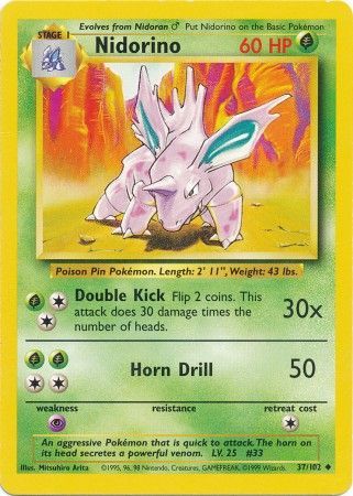 Base Set - 037/102 - Nidorino