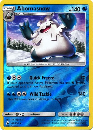 Unified Minds - 042/236 - Abomasnow - Reverse Holo