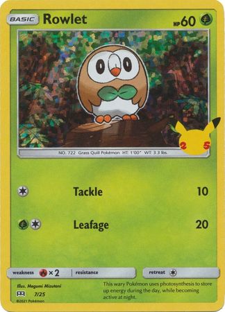 McDonald's 25th Anniversary - 07/25 - Rowlet - Holo