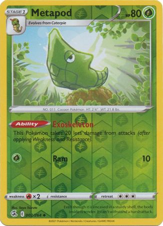 Fusion Strike - 002/264 - Metapod - Reverse Holo