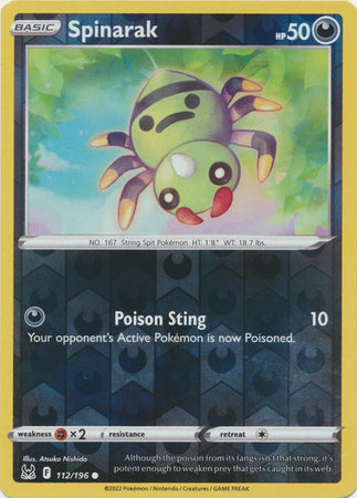 Lost Origin - 112/196 - Spinarak - Reverse Holo
