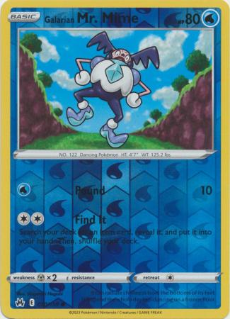 Crown Zenith - 030/159 - Galarian Mr. Mime - Reverse Holo