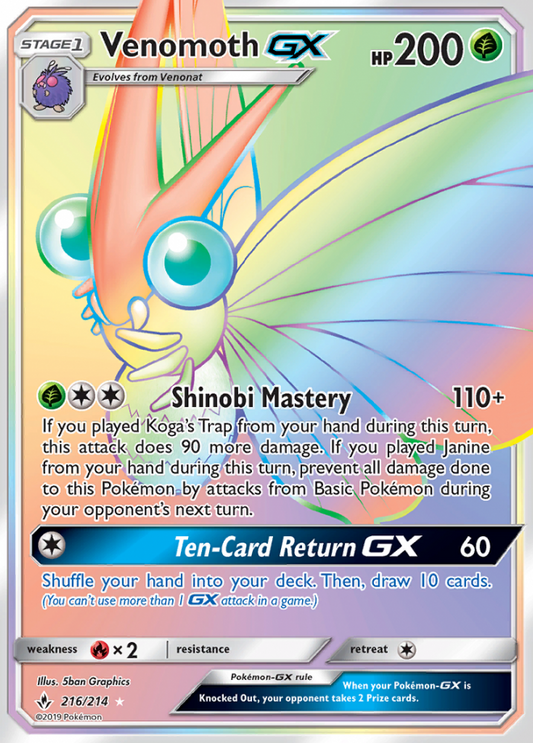 Unbroken Bonds - 216/214 - Venomoth GX