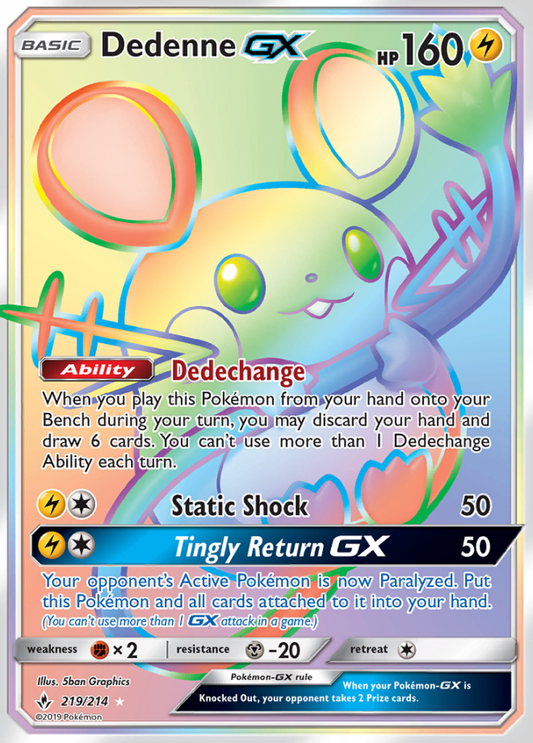 Unbroken Bonds - 219/214 - Dedenne GX